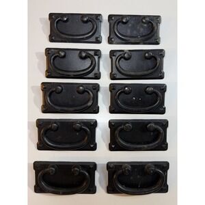 Set of 10 Craftsman Style Bail Drawer Pulls 3" Centers Dark Metal Finish